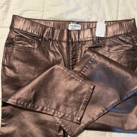 Pull on high rise coated metallic jeggings - Picture 3 of 6